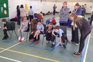 Meridian children taking part in Boccia