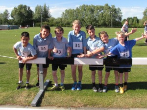 Athletes from Steeple Morden Primary School.