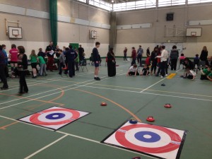 Children competing in the New Age Curling