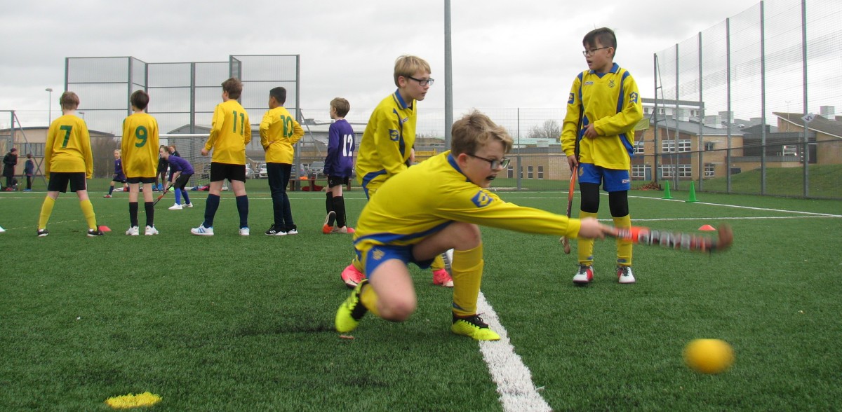 Children taking part in the shooting challenge.