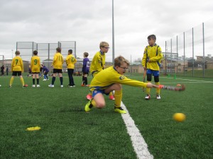 Children taking part in the shooting challenge. 